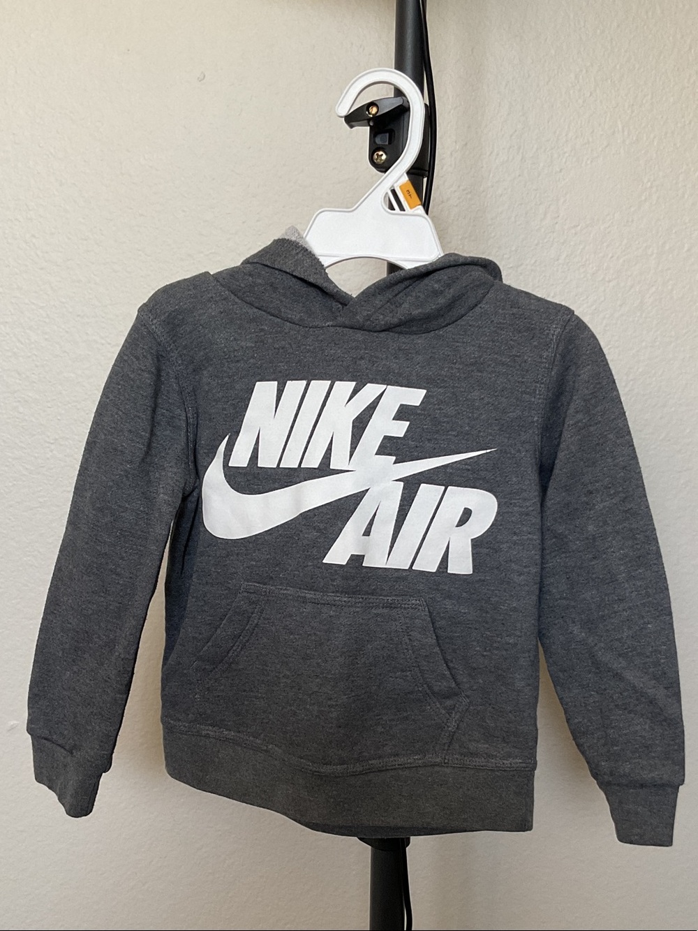 Nike Charcoal Gray Hoodie with White Nike Air Logo